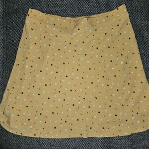 Sky and Sparrow Mustard Floral A-Line Skirt